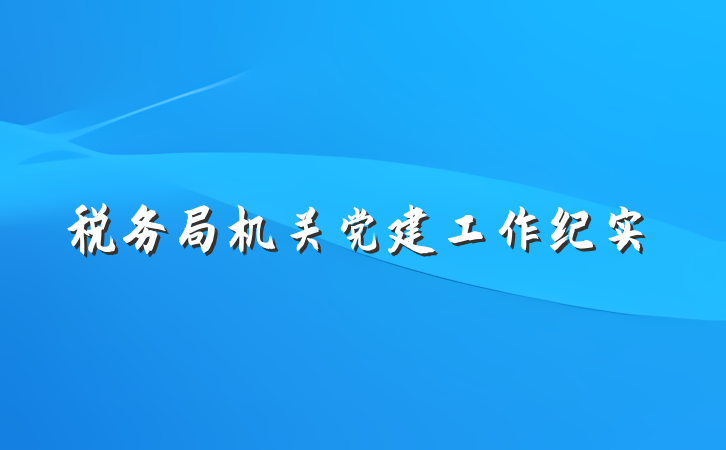 税务局机关党建工作纪实