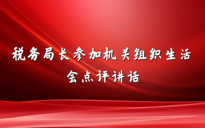 税务局长参加机关组织生活会点评讲话