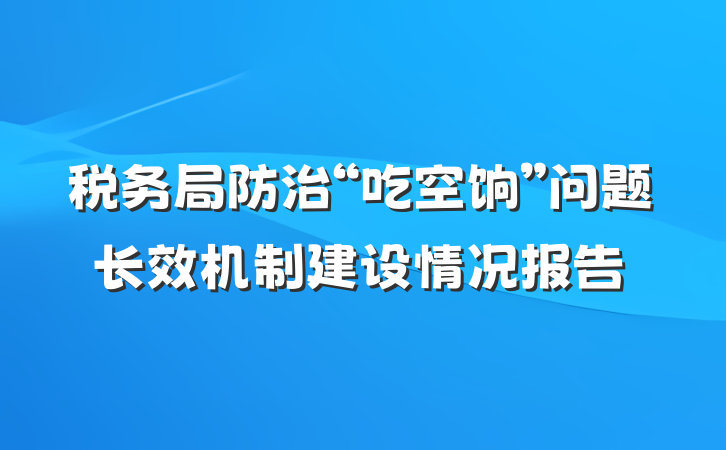 税务局防治“吃空饷”问题长效机制建设情况报告