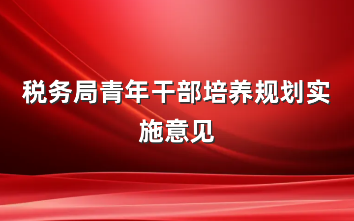 税务局青年干部培养规划实施意见