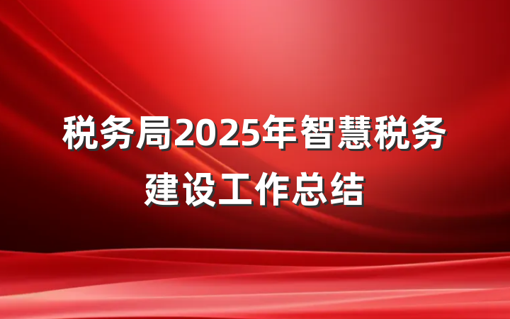 税务局2025年智慧税务建设工作总结