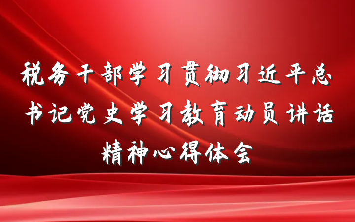 税务干部学习贯彻习近平总书记党史学习教育动员讲话精神心得体会