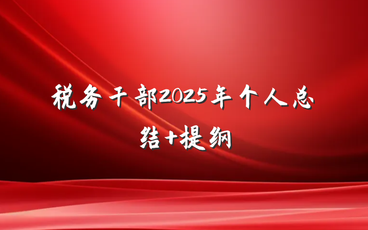 税务干部2025年个人总结 提纲