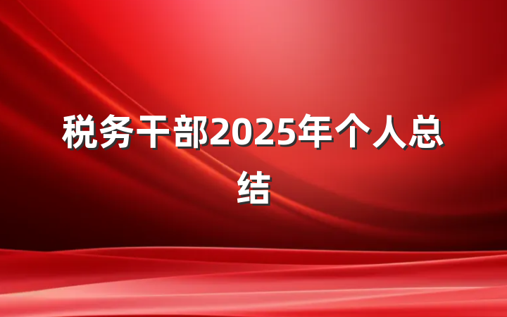 税务干部2025年个人总结
