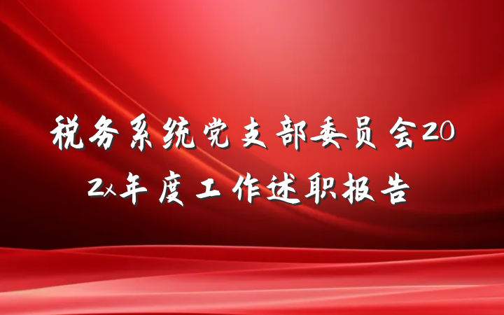 税务系统党支部委员会202x年度工作述职报告
