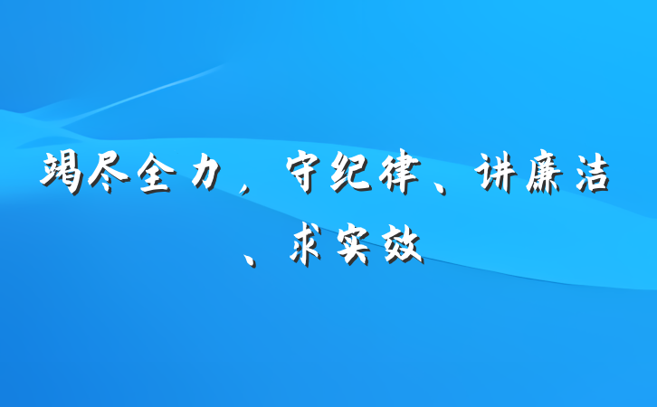 竭尽全力，守纪律、讲廉洁、求实效
