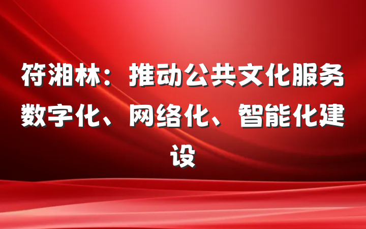 符湘林：推动公共文化服务数字化、网络化、智能化建设