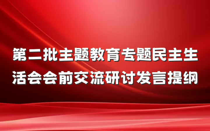第二批主题教育专题民主生活会会前交流研讨发言提纲