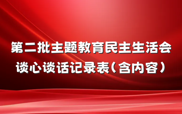 第二批主题教育民主生活会谈心谈话记录表（含内容）
