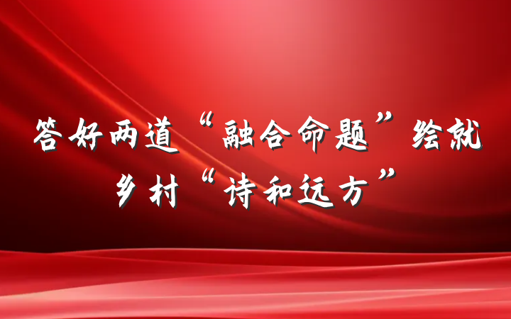 答好两道“融合命题”绘就乡村“诗和远方”