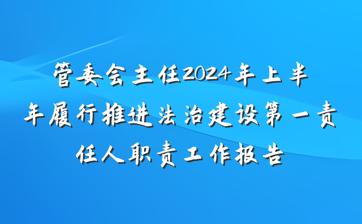 管委会主任2024年上半年履行推进法治建设第一责任人职责工作报告