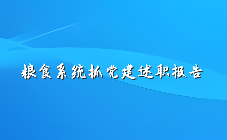粮食系统抓党建述职报告