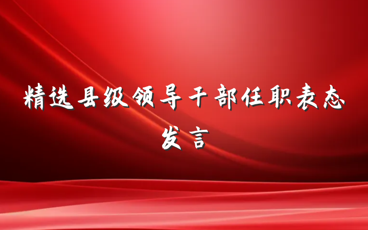精选县级领导干部任职表态发言