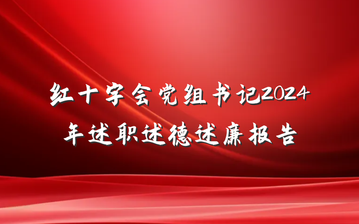 红十字会党组书记2024年述职述德述廉报告