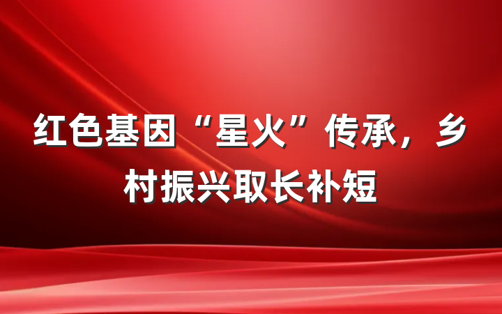 红色基因“星火”传承，乡村振兴取长补短