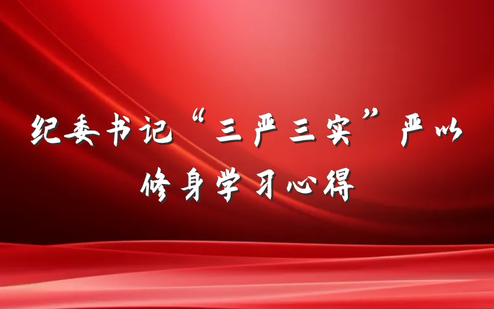 纪委书记“三严三实”严以修身学习心得