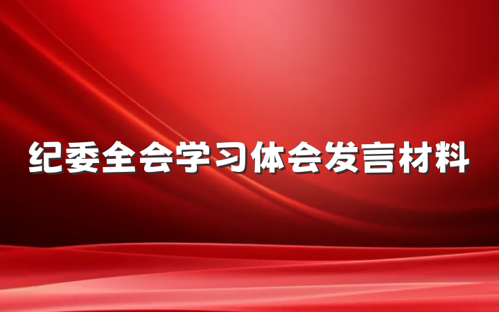 纪委全会学习体会发言材料