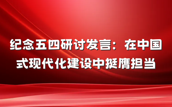纪念五四研讨发言：在中国式现代化建设中挺膺担当