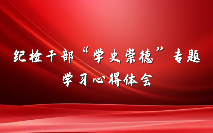 纪检干部“学史崇德”专题学习心得体会