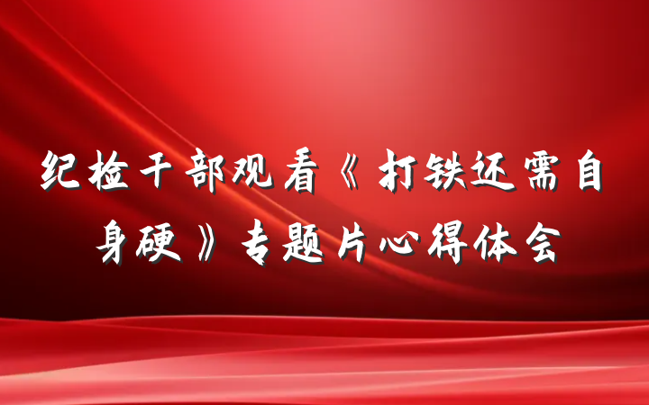 纪检干部观看《打铁还需自身硬》专题片心得体会