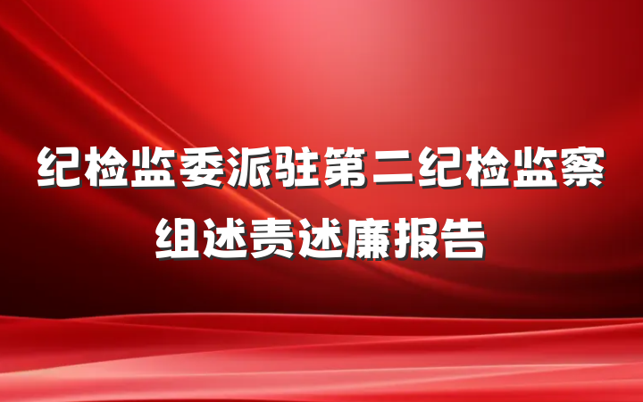 纪检监委派驻第二纪检监察组述责述廉报告