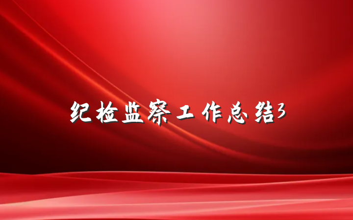 纪检监察工作总结3