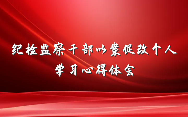 纪检监察干部以案促改个人学习心得体会