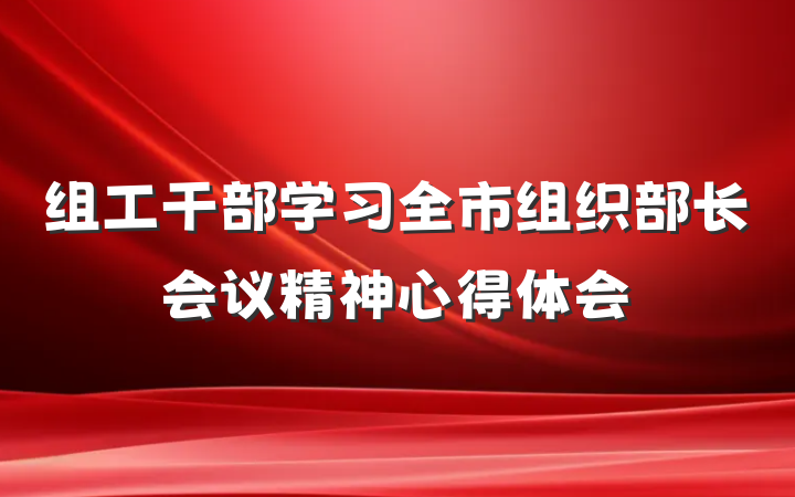 组工干部学习全市组织部长会议精神心得体会