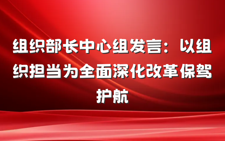 组织部长中心组发言：以组织担当为全面深化改革保驾护航