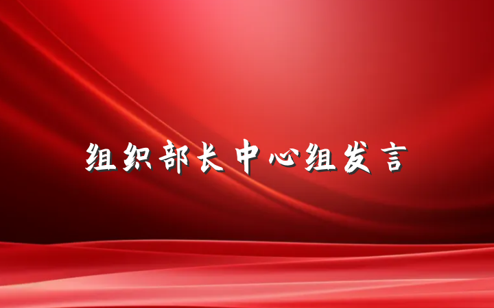 组织部长中心组发言