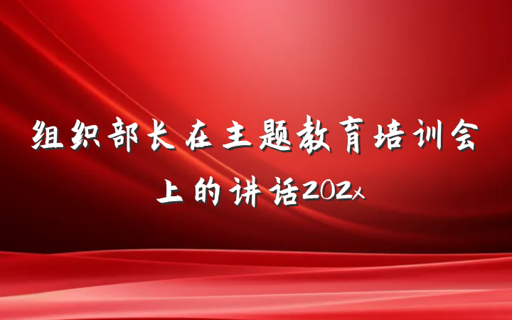 组织部长在主题教育培训会上的讲话202x