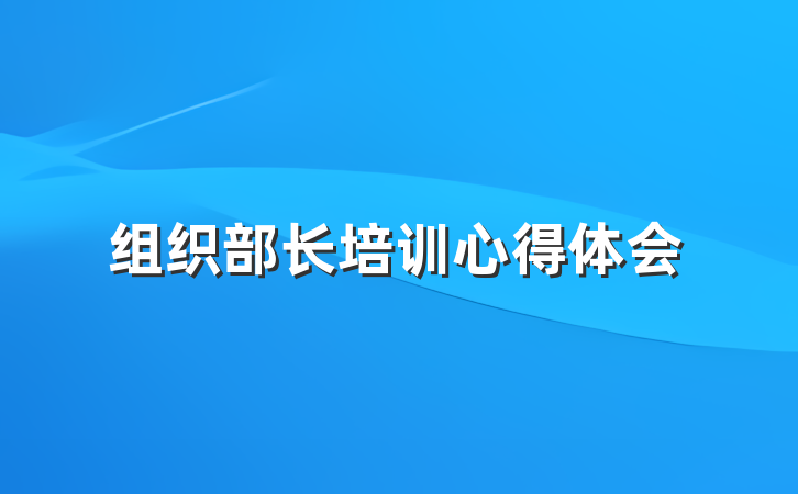 组织部长培训心得体会