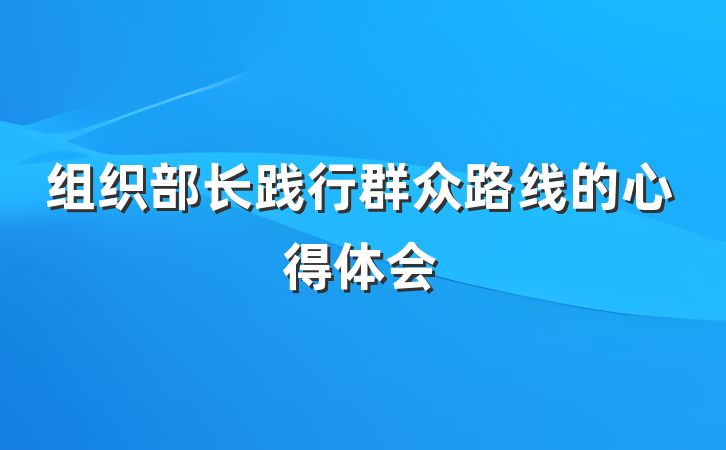 组织部长践行群众路线的心得体会