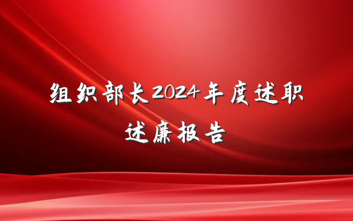 组织部长2024年度述职述廉报告