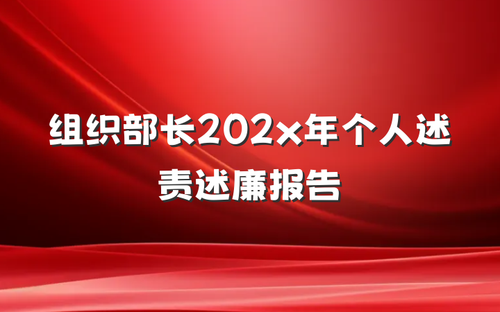 组织部长202x年个人述责述廉报告