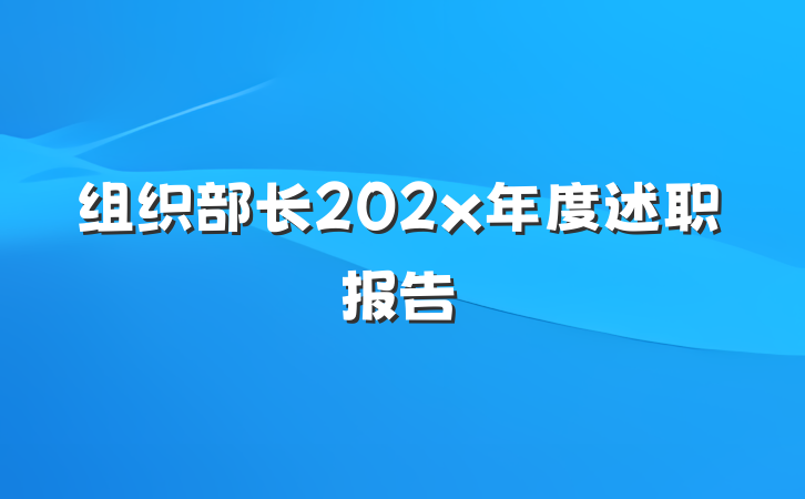 组织部长202x年度述职报告