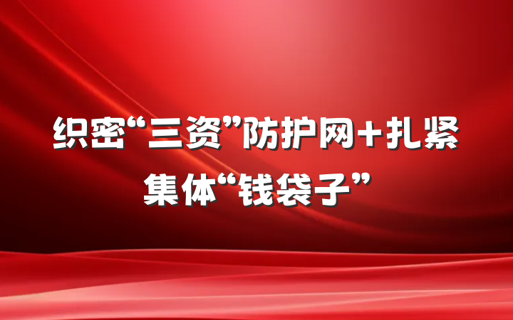 织密“三资”防护网 扎紧集体“钱袋子”
