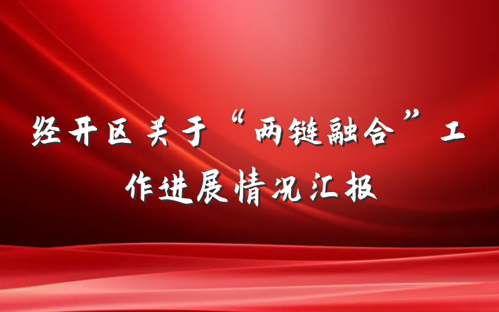 经开区关于“两链融合”工作进展情况汇报
