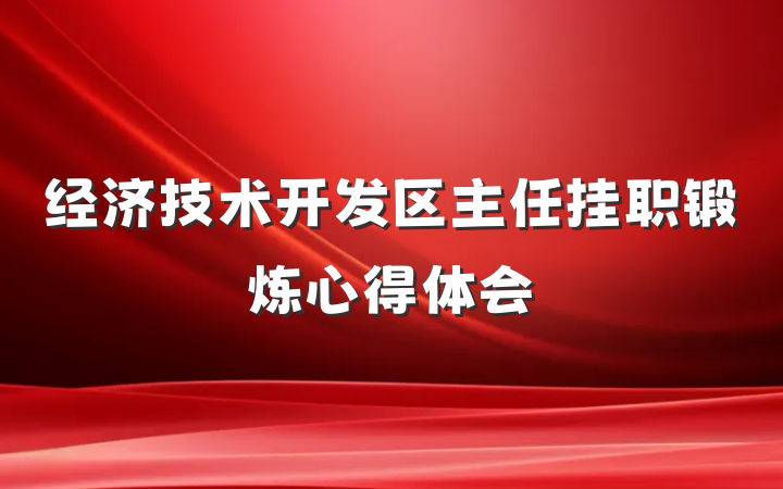 经济技术开发区主任挂职锻炼心得体会