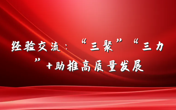 经验交流：“三聚”“三力” 助推高质量发展