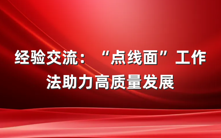 经验交流：“点线面”工作法助力高质量发展