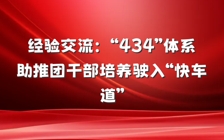 经验交流：“434”体系助推团干部培养驶入“快车道”