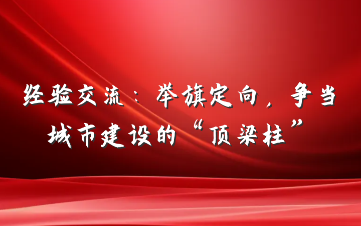 经验交流：举旗定向，争当城市建设的“顶梁柱”