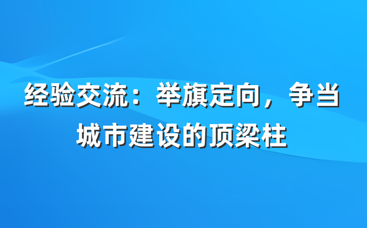经验交流：举旗定向，争当城市建设的顶梁柱