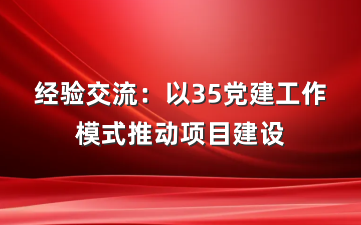 经验交流：以35党建工作模式推动项目建设