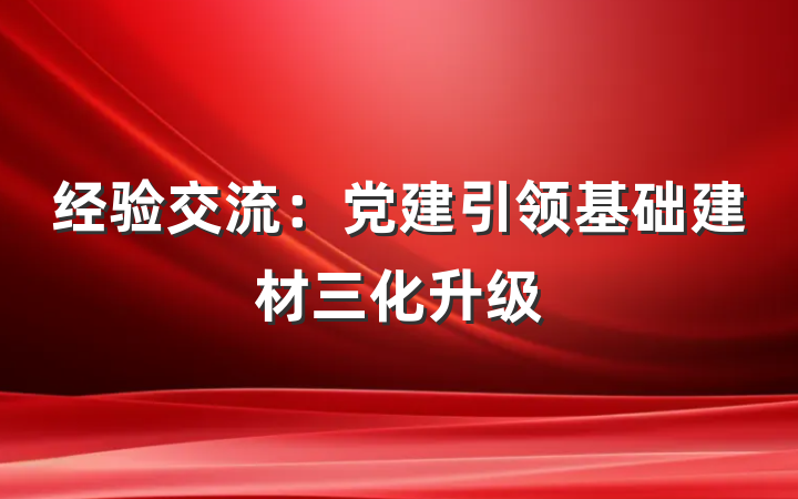 经验交流：党建引领基础建材三化升级
