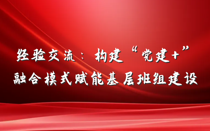 经验交流：构建“党建+”融合模式赋能基层班组建设