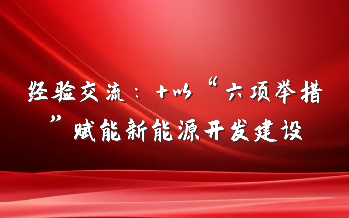 经验交流： 以“六项举措”赋能新能源开发建设