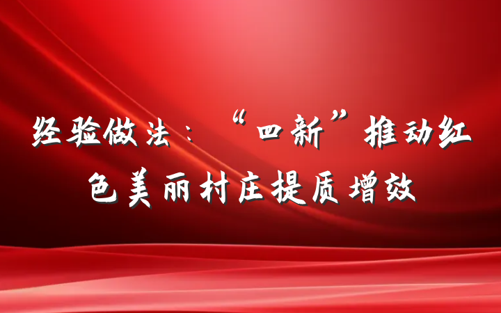 经验做法：“四新”推动红色美丽村庄提质增效