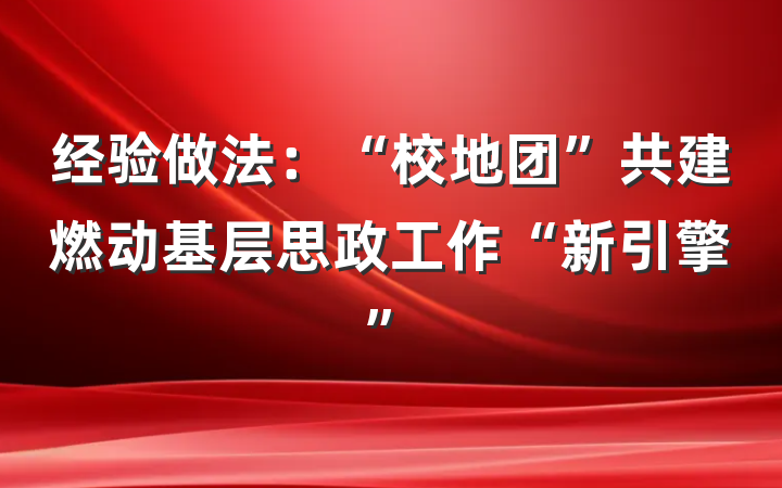 经验做法：“校地团”共建燃动基层思政工作“新引擎”